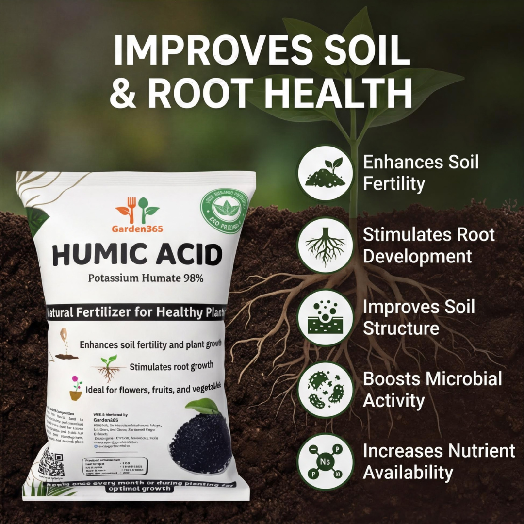 Humic Shiny flakes 98% Pottassium Humate | Natural Soil Conditioner for Healthy Plant Growth