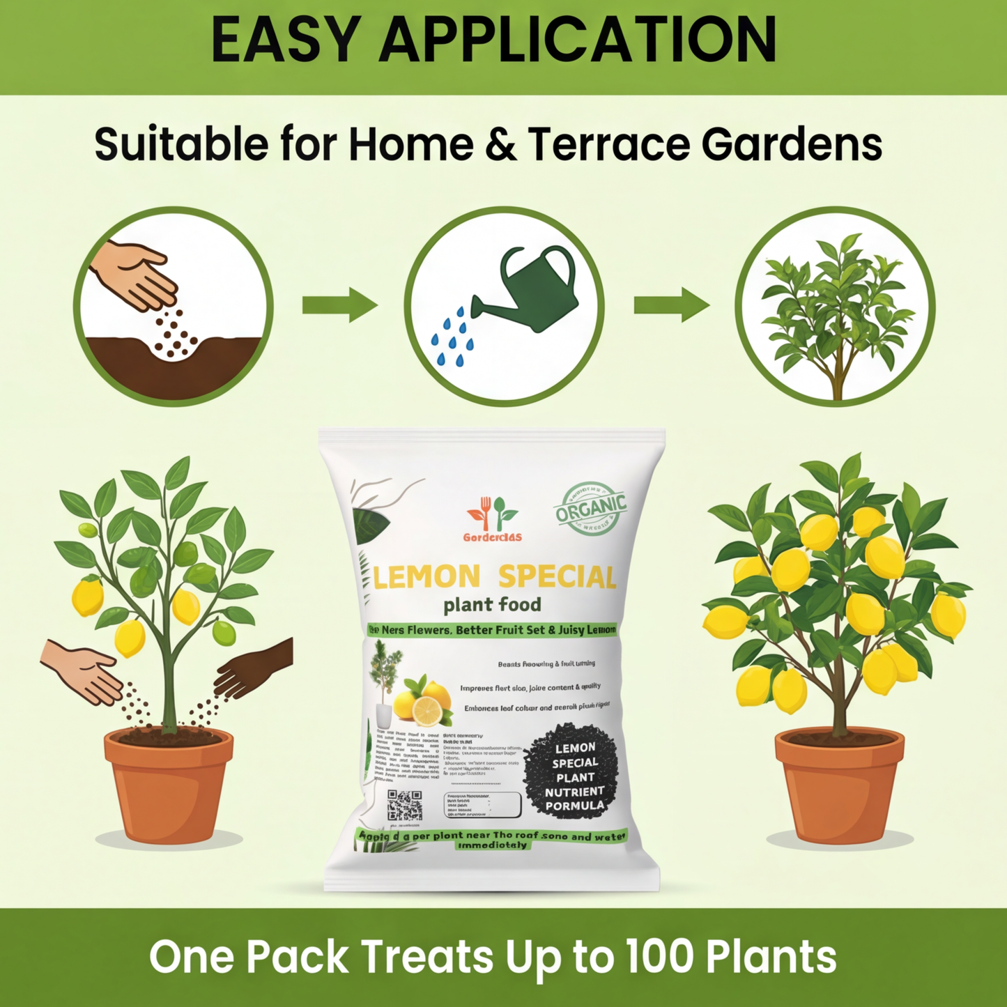 Lemon Special Plant Food – Growth & Fruit Booster for Healthy Plants, More Flowers & Juicy Fruits (Apply Up to 100 Plants / Times)