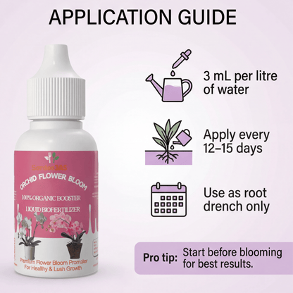 Orchid Flower Bloom – Organic Bio Fertilizer for Orchid 50 ml | Makes upto 10 Ltr