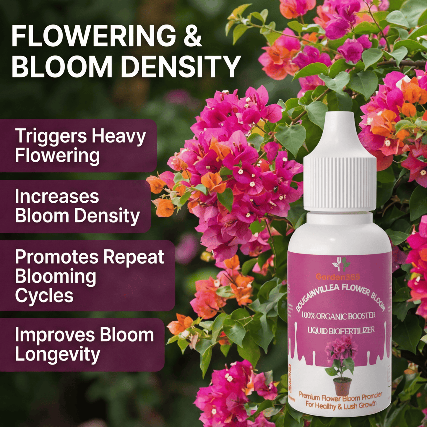 Bougainvillea Flower Bloom – Organic Bio Fertilizer for Bougainvillea 50 ml | Makes upto 10 Ltr
