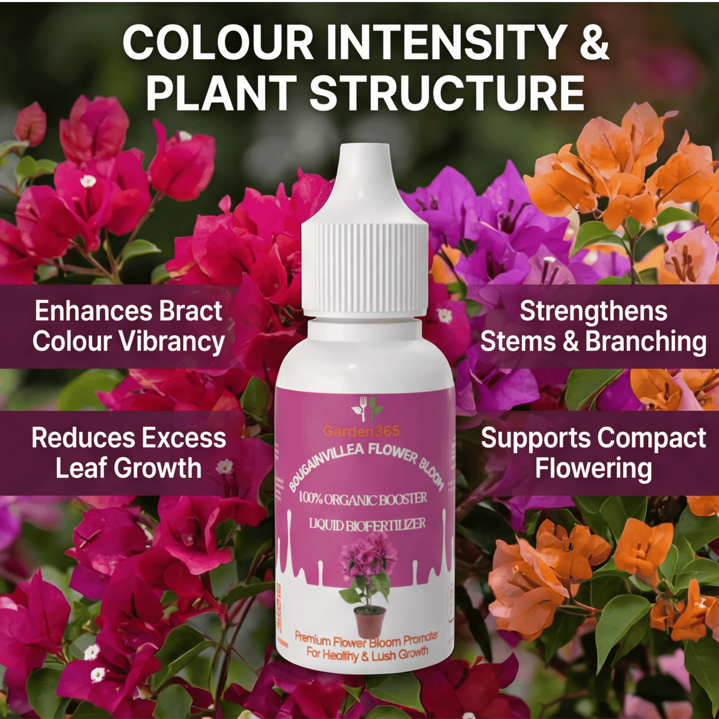 Bougainvillea Flower Bloom – Organic Bio Fertilizer for Bougainvillea 50 ml | Makes upto 10 Ltr