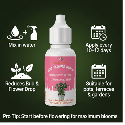 Rose Flower Bloom – Organic Bio Fertilizer for Rose 50 ml | Makes upto 10 Ltr