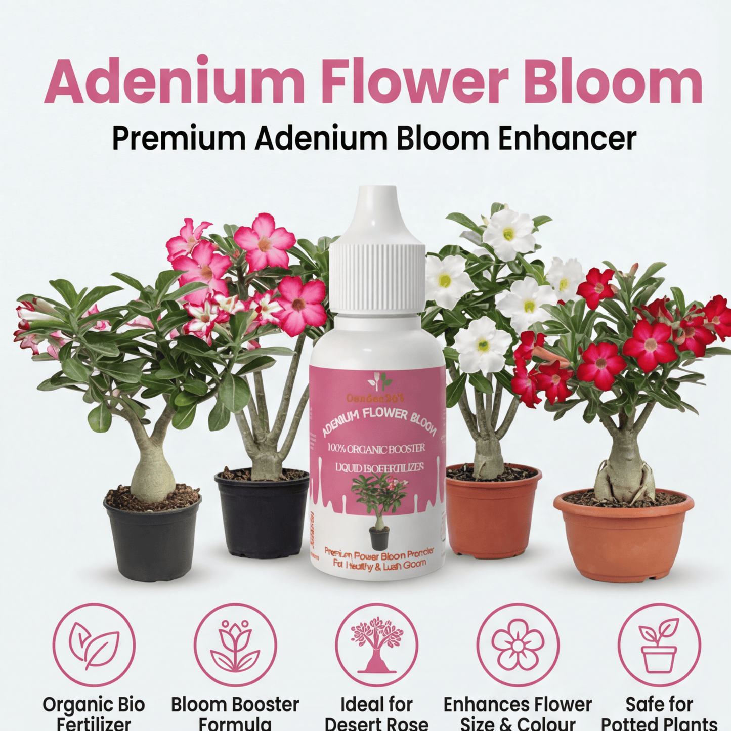 Adenium Flower Bloom – Organic Bio Fertilizer for Adenium 50 ml | Makes upto 10 Ltr