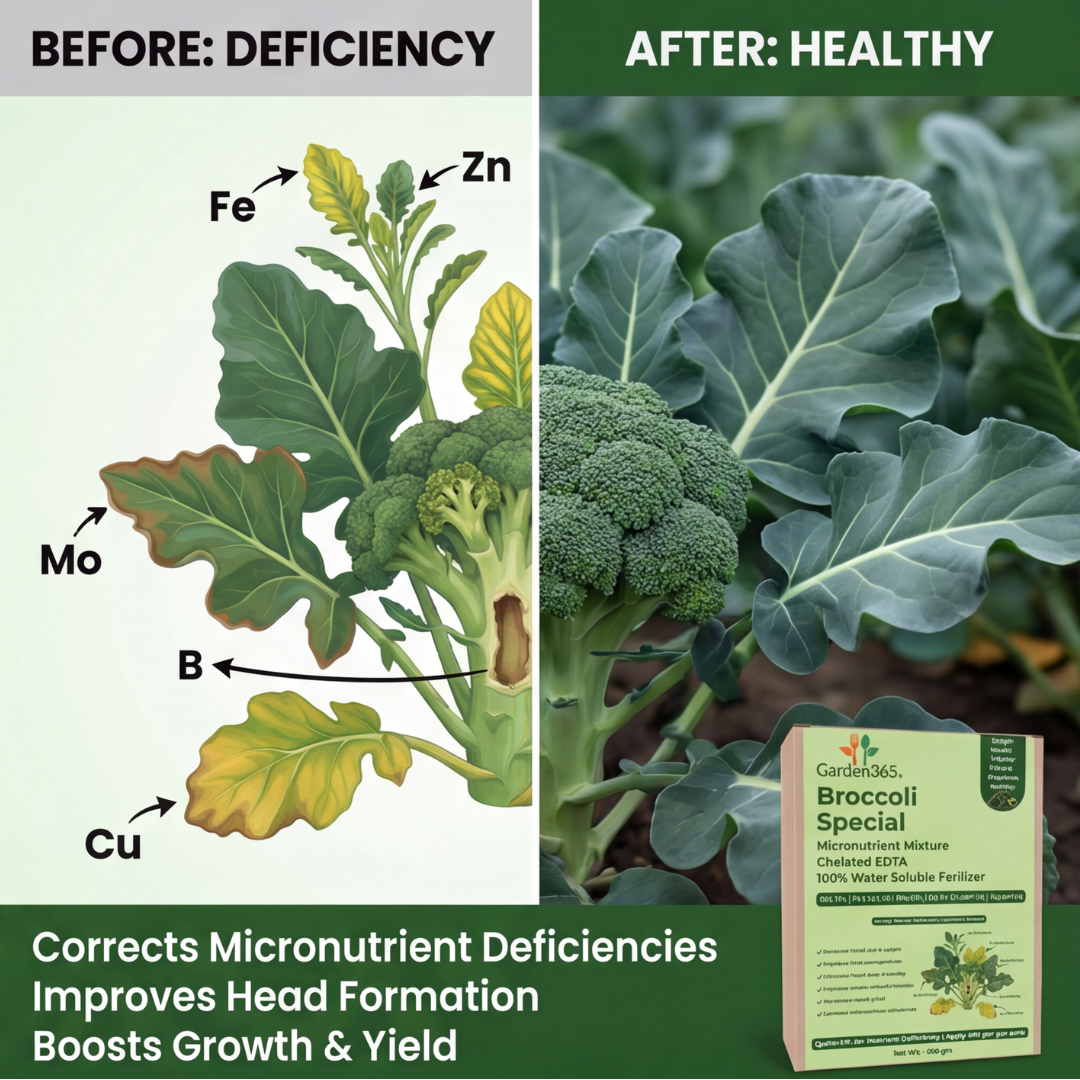 Broccoli Special Micronutrient Fertilizer  (ब्रोकोली | ಬ್ರೋಕೋಲಿ | బ్రోకోలీ | ப்ரோக்கோலி | ബ്രോക്കോളി)  EDTA Chelated 100% Water Soluble Fertilizer – 400g per Acre
