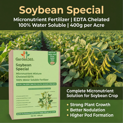 Soybean Special Micronutrient Fertilizer  (सोयाबीन | ಸೋಯಾಬೀನ್ | సోయాబీన్ | சோயாபீன் | സോയാബീൻ)  EDTA Chelated 100% Water Soluble Fertilizer – 400g per Acre