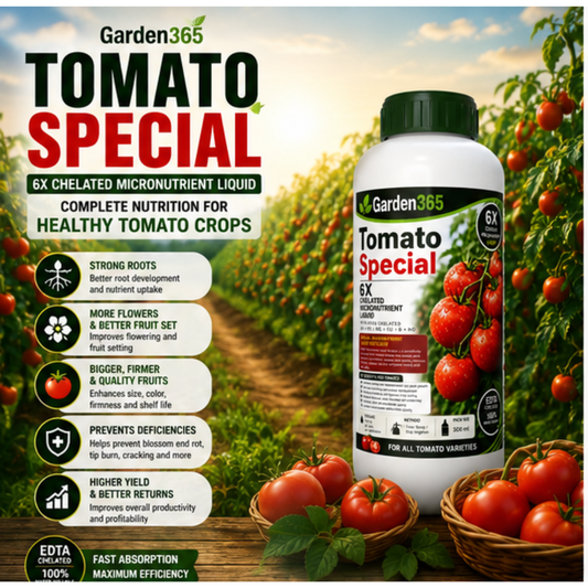 Tomato Special – 6X Chelated Micronutrient Liquid with EDTA Chelated Zn + Fe + Mn + Cu + B + Mo for Strong Growth, Better Flowering, Improved Fruit Set, Higher Yield & Quality