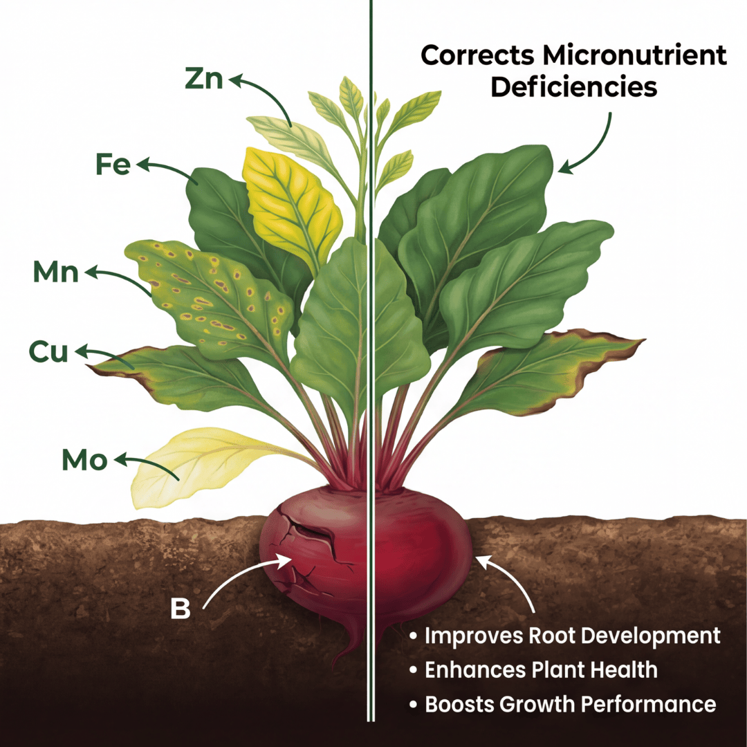 Beetroot Special Micronutrient Fertilizer  (चुकंदर | ಬೀಟ್ ರೂಟ್ | బీట్‌రూట్ | பீட்ரூட் | ബീറ്റ്റൂട്ട്)  EDTA Chelated 100% Water Soluble Fertilizer – 400g per Acre