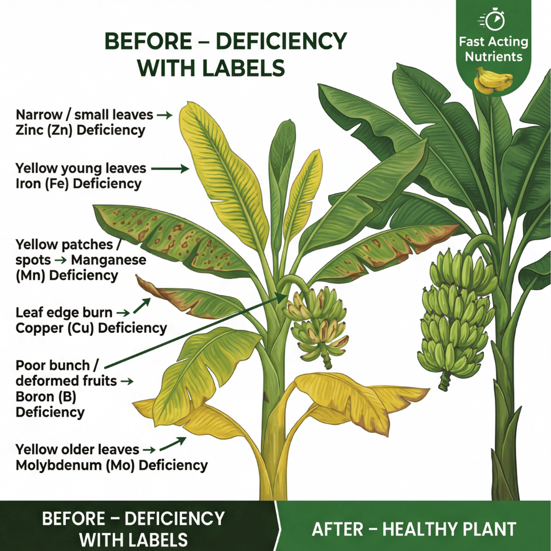 Banana Special Micronutrient Fertilizer  (केला | ಬಾಳೆಹಣ್ಣು | అరటి | வாழைப்பழம் | വാഴപ്പഴം)  EDTA Chelated 100% Water Soluble Fertilizer – 400g per Acre