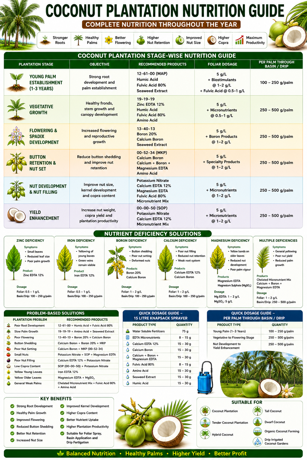 Coconut Plantation Nutrition | Fertilizers, Micronutrients & Biostimulants for Coconut Plantation